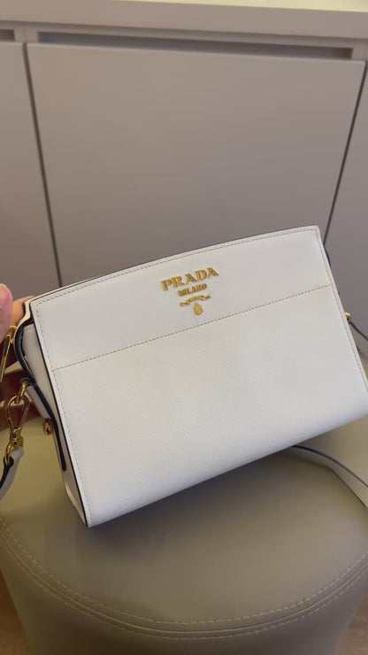 Prada Esplanade City Saffiano Off White