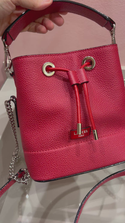Lancel Mini Bucket em Couro Vermelho
