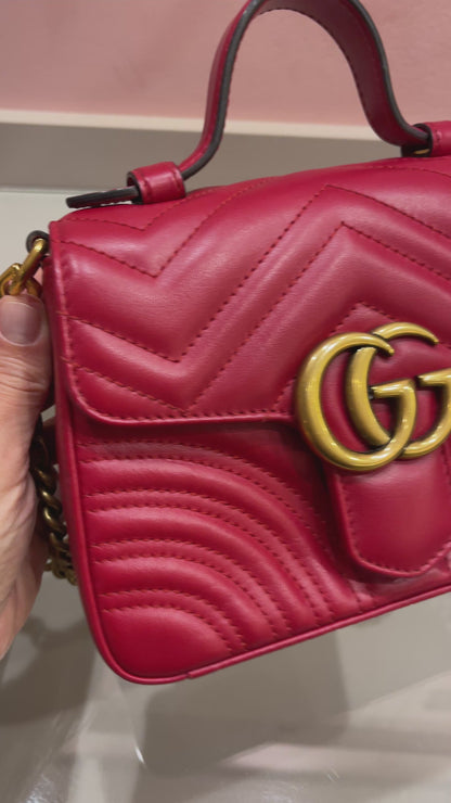 Gucci Marmont Mini Top Handle Vermelha