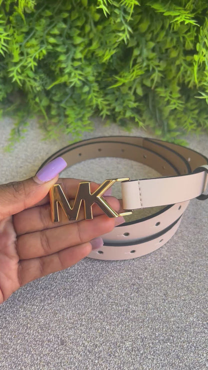 Cinto Michel Kors Logo OFF White