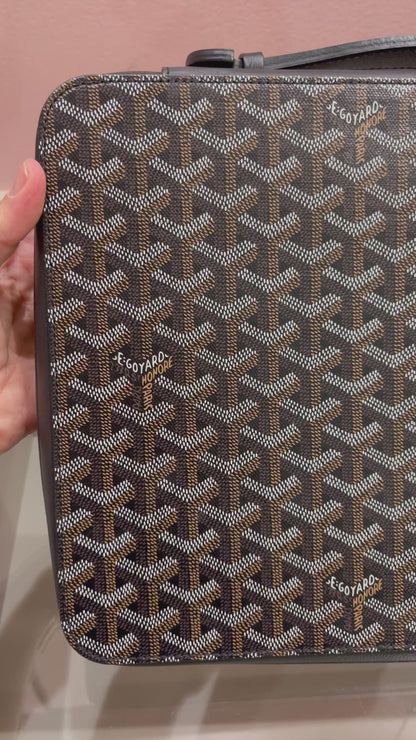Pasta Goyard em Couro Goyardine Preto