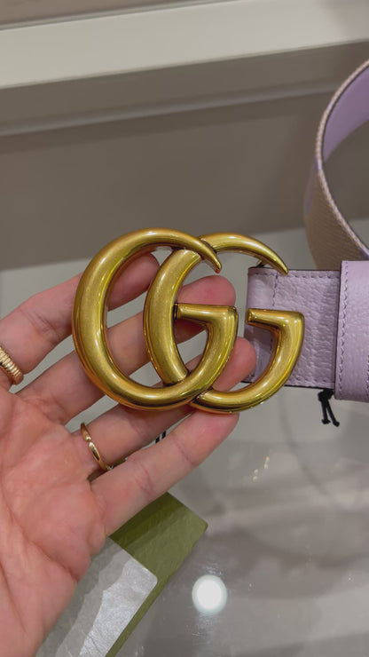 Cinto Gucci GG Marmont Lilás