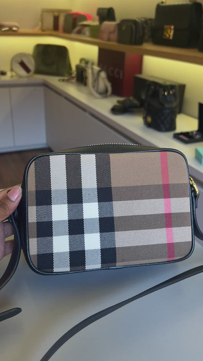 Burberry Heymarket Câmera Bag Mini Preta