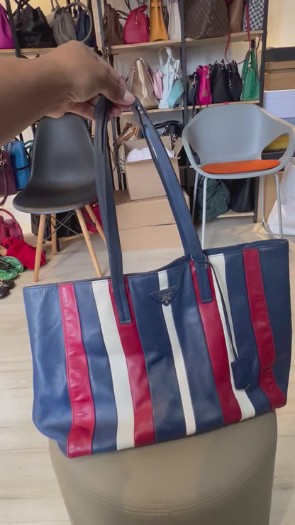 Prada Calf Tote Tricolor