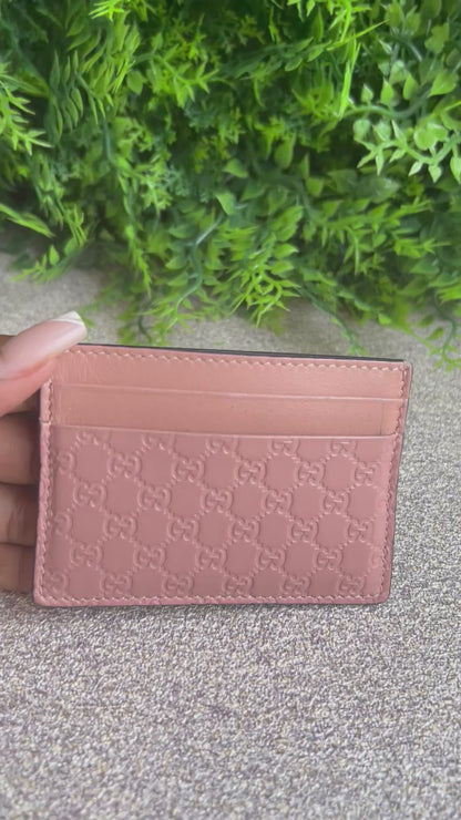 Porta Cartão Gucci Guccissima Rosa