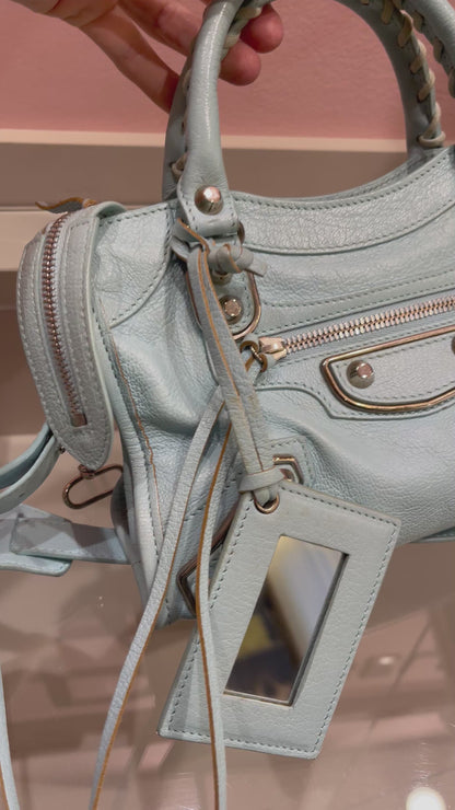 Balenciaga Classic City em Couro Azul