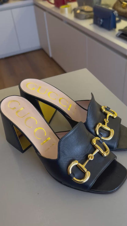 Sandália Gucci Horsebit Preta