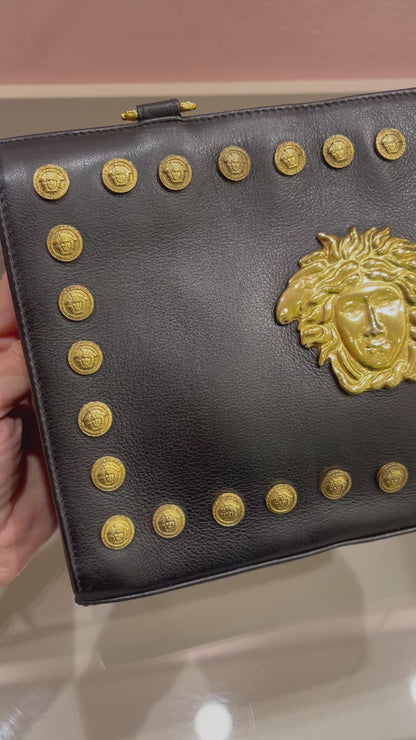 Gianni Versace Medusa Leather Preto