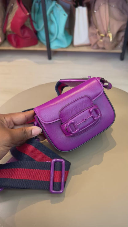 Gucci Horsebit 1955 Super Mini Roxa