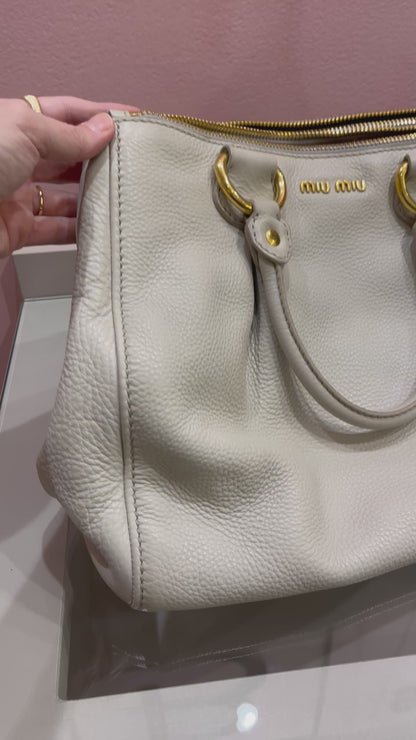 Miu Miu Taupe Leather Bege