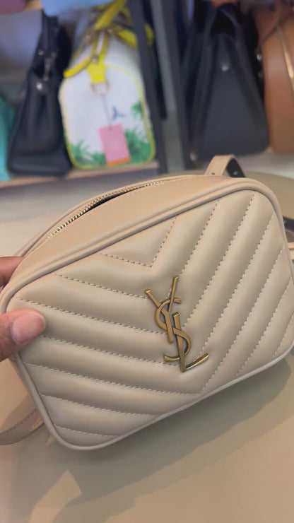 Saint Laurent Pochette Lou Leather Nude