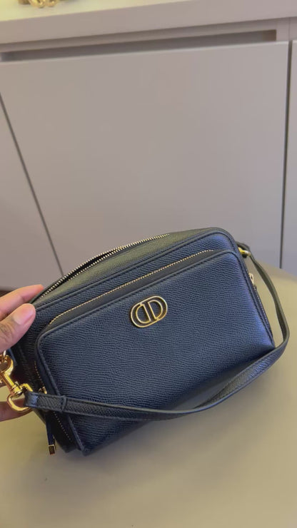 Christian Dior Cannage em Couro Preto