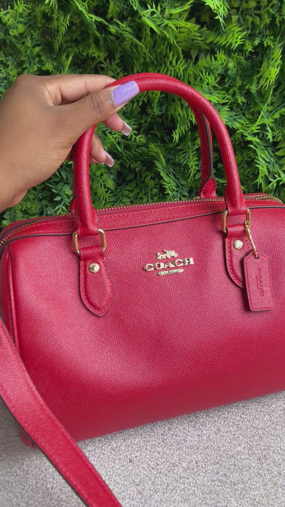 Coach Baú Crossbody Vermelha