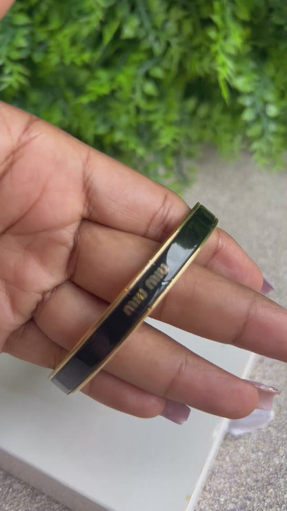 Bracelete Miu Miu Preto & Dourado