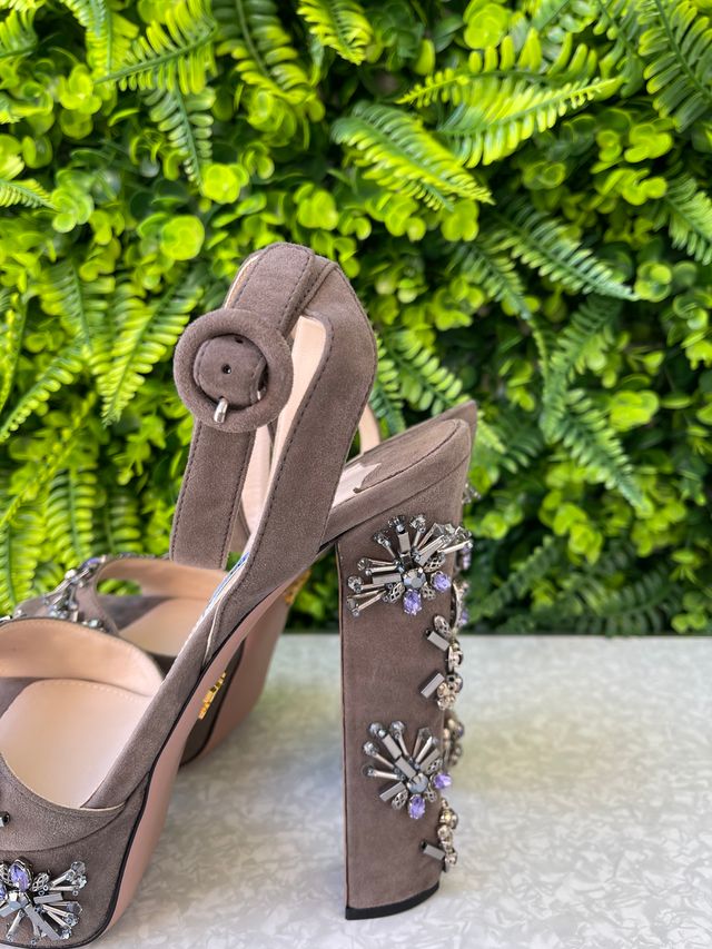 Sandália Prada Grey Suede
