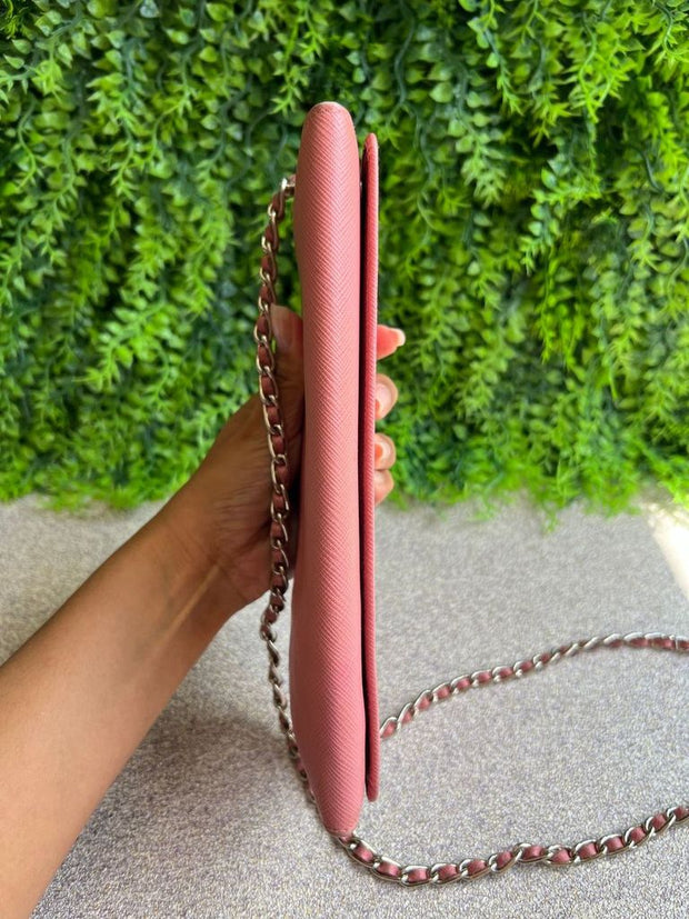 Prada Wallet on Chain Rosa