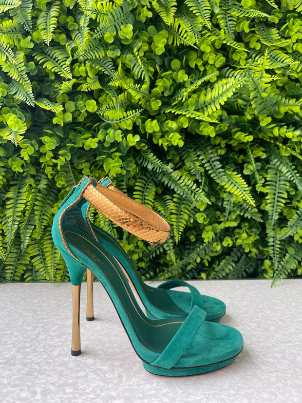 Sandália Gucci Suede Verde